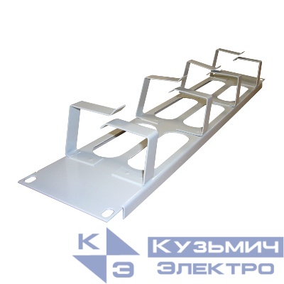 Кабельный органайзер 19", 2U, металлический, 4 металл. кольца, серый "М" (аналог 69570) EOL