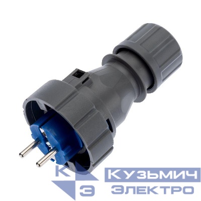 Вилка прямая влагозащищенная 2P+РE 16А IP68 Rexant 111-013
