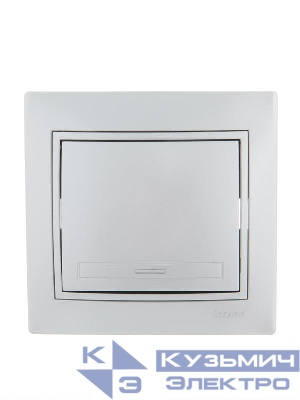 Выключатель 1-кл. СП Mira 10А IP20 со вставкой сер. метал. LEZARD 701-1010-100