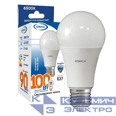 Лампа светодиодная ILED-SMD2835-A60-11-990-220-6.5-E27 IONICH 1559