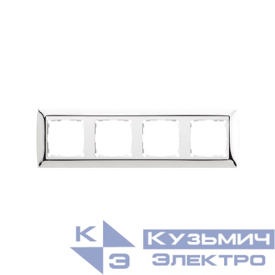 Рамка 4-м Simon82 хром/бел. Simon 82644-63