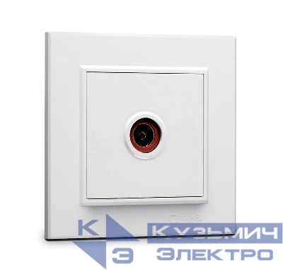 Розетка телевизионная оконцевая TV 1-м СП Karea IP20 4дБ бел. Makel 56001027