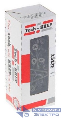 Саморез 3.5х32 гипсокартон-металл (уп.200шт) коробка Tech-Krep 102699