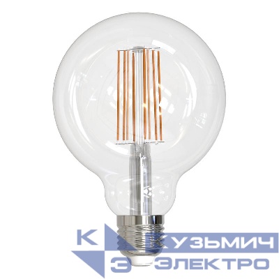 Лампа светодиодная LED-G95-15W/3000K/E27/CL PLS02WH прозр. колба теплый бел. свет 3000К упак. картон Uniel UL-00004864