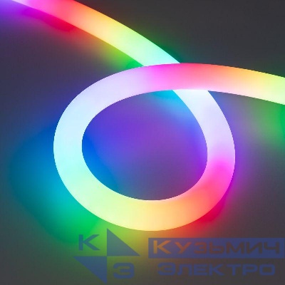 Лента светодиодная SPI-MOONLIGHT-TOP-F180-D25mm 12V RGB-PX2 360deg 20Вт/м IP65 3535 wire x1 прямой вывод кабеля 3м Arlight 037564