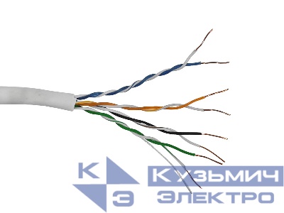 Кабель UTP4 cat.5е Cu нг(А)-LSLTx NETKO Optima Gold, одножильный, 305м, малодымный, низкотоксичный, Проходит Fluke тест, светло-серый