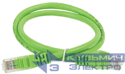 Патч-корд кат.5E UTP 1м зел. ITK PC02-C5EU-1M