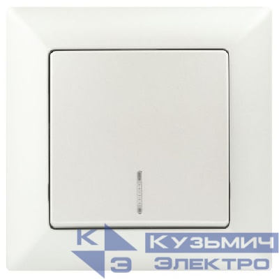 Выключатель 1-кл. СП Solo 4-102-06 10А 250В IP20 с подсветкой перламутр Intro Б0053568