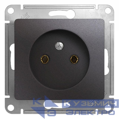 Розетка 1-м СП Glossa 16А IP20 250В без заземл. механизм графит SE GSL001341