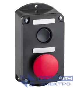 Пост управления ПКЕ 222-2 У2 10А 660В 2 элемента черн. цилиндр и красн. гриб накладной IP54 Электротехник ET519077
