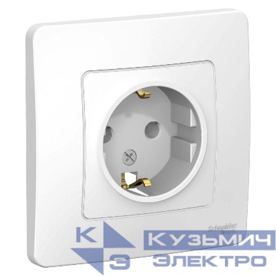 Розетка 1-м СП Blanca 16А IP20 250В с заземл. без защ. шторок бел. SE BLNRS001011