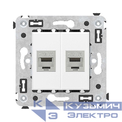 Розетка компьютерная 2-м СП Avanti "Белое облако" RJ45 кат.5E без шторок экранир. механизм DKC 4400764