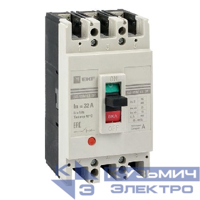 Выключатель автоматический 3п 63/20А 5In 25кА ВА-99М PROxima EKF mccb99-3P5In63-20m