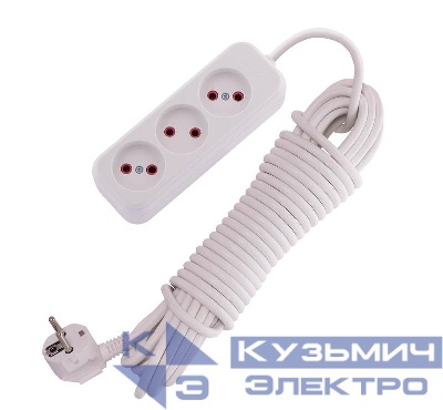 Удлинитель 3х10м без заземл. 16А IP20 Lila LEZARD 720-0310-303