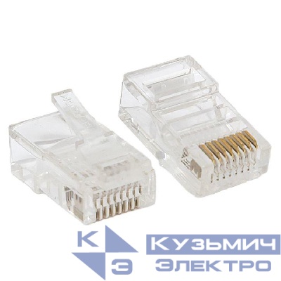 Коннектор RJ45 (8P8C) кат.5E неэкранир. 30мкд универс. (уп.50шт) TERACOM PRO EKF TRP-PLUG-5EUTP-50