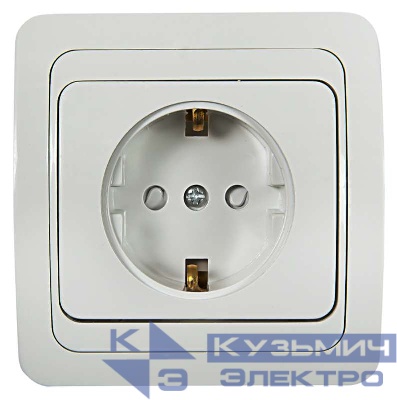 Розетка 1-м CLASSICO защ. шторки с заземл. 2028x бел. ASD / IN HOME 4690612000978