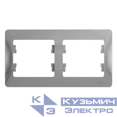 Рамка 2-м Glossa горизонт. алюм. SE GSL000302