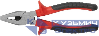 Плоскогубцы комбинированные "Оптима" 180мм двухцветные обрезиненные ручки полированная сталь КУРС 47554