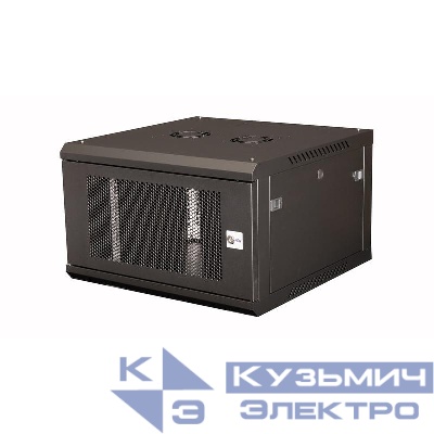 Шкаф телекоммуникационный настен. 19дюйм 6U 368х600х600мм дверь перфорация черн. Datarex DR-651101