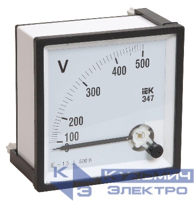 Вольтметр Э47 96х96мм 500В кл. точн. 1.5 IEK IPV20-6-0500-E