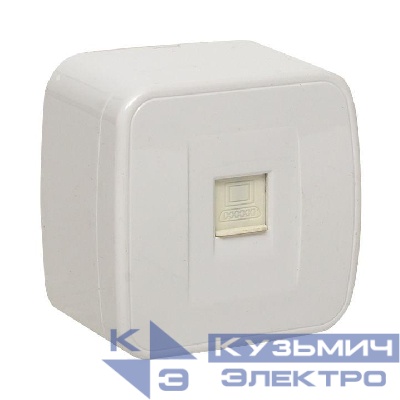 Розетка компьютерная 1-м ОП Минск RJ45 1А 120В бел. Basic EKF EGK01-035-10