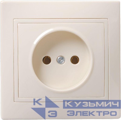 Розетка 1-м СП Кварта 10А IP20 без заземл. без защ. шторок крем. GENERICA ERK13-K33-10-DM