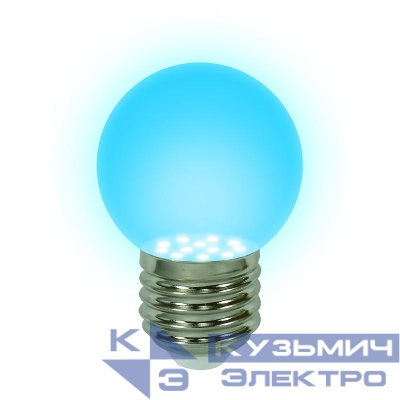 Лампа светодиодная G45 0.65Вт Blue E27 голуб. Uniel 04423