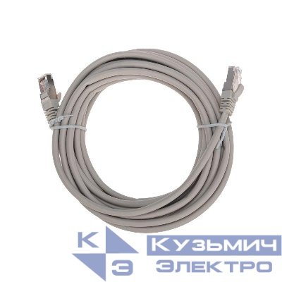 Патч-корд F/UTP кат.5e RJ45-RJ45 26AWG LSZH 5м сер. Rexant 02-0110-5