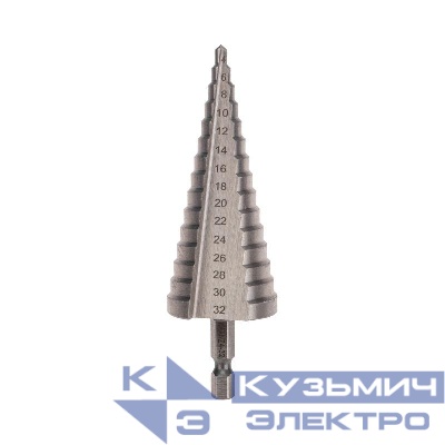 Сверло по металлу ступенчатое 4.0-32.0мм Kranz KR-12-6603