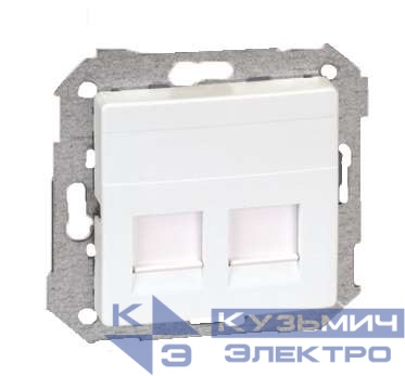 Адаптер на 2 RJ45 коннектора Simon82 защ. шторки бел. Simon 82006-30