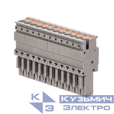 Штекер зажим push-in 12 точек подкл. 2.5кв.мм сер. DKC VPR-P-2.5-12