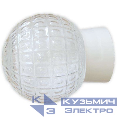 Светильник НББ 64-60-080 "Гранат" d150 1х60Вт E27 IP20 прозр./корпус прямой бел. Элетех 1005100178