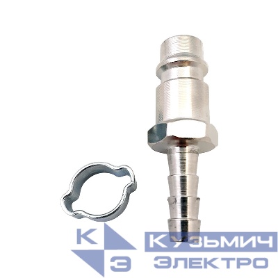 Фитинг Штуцер евро (папа) - Штуцер елочка 6 мм с обжимным кольцом 6х11мм