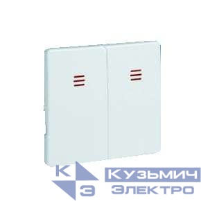 Клавиша двойная Simon82 с подсветкой алюм. 82025-33