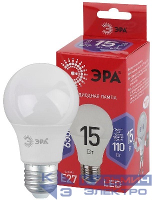 Лампа светодиодная RED LINE LED A60-15W-865-E27 R 15Вт A60 груша 6500К холод. бел. E27 Эра Б0046357