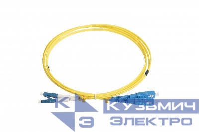 Патч-корд FC-D2-9-LC/UR-SC/UR-H-2M-LSZH-YL волоконно-оптический (шнур) SM 9/125 (OS2) LC/UPC-SC/UPC duplex LSZH 2м Hyperline 28388