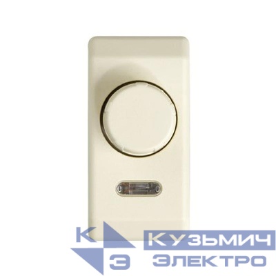 Механизм светорегулятора поворотно-нажимного проходной узкий мод. лампы накал. галоген. 40-500Вт/галоген. с электрон. трансформатором-350Вт сл. кость Simon 27313-31