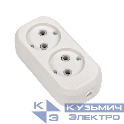 Колодка удлинителя 2-м без заземл. 10А Эксперт 2.2кВт EKF AKB10-2