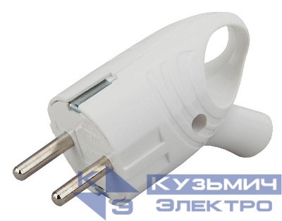 Вилка с заземл. угловая с кольцом 16А бел. Vx4-W ЭРА Б0039676