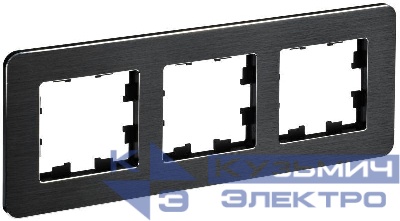 Рамка 3-м BRITE РУ-3-1-Бр метал. черн. RE AL IEK BR-M32-M-21-K02