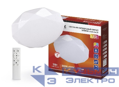 Светильник светодиодный COMFORT DIAMOND 55Вт 3000-6500К 4400лм 230В 330х80мм с пультом ДУ IN HOME 4690612035048