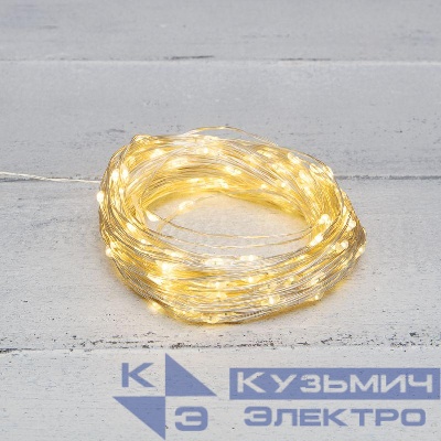 Гирлянда светодиодная "Роса" 30м 300LED тепл. бел. 3.6Вт IP44 с трансф. Neon-Night 303-216