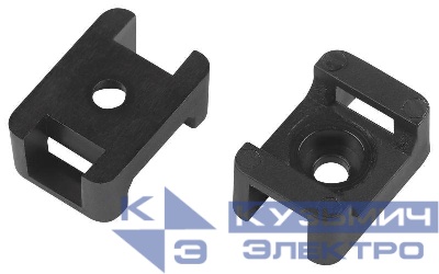 Площадка под хомуты 22х16мм с монтажным отверст. М4 NO-225-306 черн. (уп.50шт) Эра Б0066685