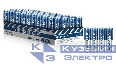 Элемент питания алкалиновый AA/LR6 1.5В Alkaline BOX40 ПРОМО (уп.40шт) Ergolux 14673