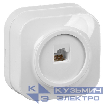 Розетка компьютерная 1-м ОП Glory РК10-ХБ бел. IEK EKH10-K01