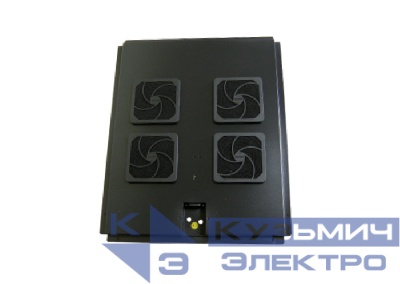 Блок вентиляторов 4 шт для TE глубиной 600 с кабелем черный Netko