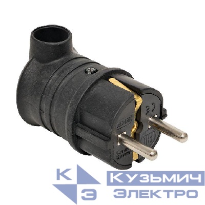 Вилка угловая 16А 2P+PE 230В IP44 каучук черн. PROxima EKF RPS-017-16-230-44-r