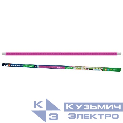 Лампа светодиодная LED-T8-18W/SPSB/G13/CL PLP30WH 18Вт T8 линейная прозрачная G13 для растений спектр для рассады и цветения Uniel UL-00006698