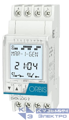 Реле времени цифровое DATA LOG-2 2 канала ORBIS OB175012