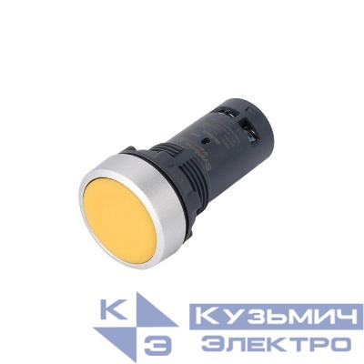 Кнопка моноблочная SB7 22мм с возвратом металл 1НО IP65 желт. SE SB7EA51